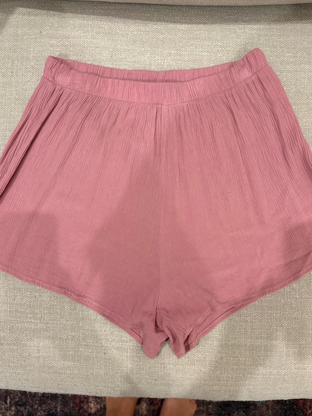 Windsor Rose Pink High-Waist Relaxed Shorts